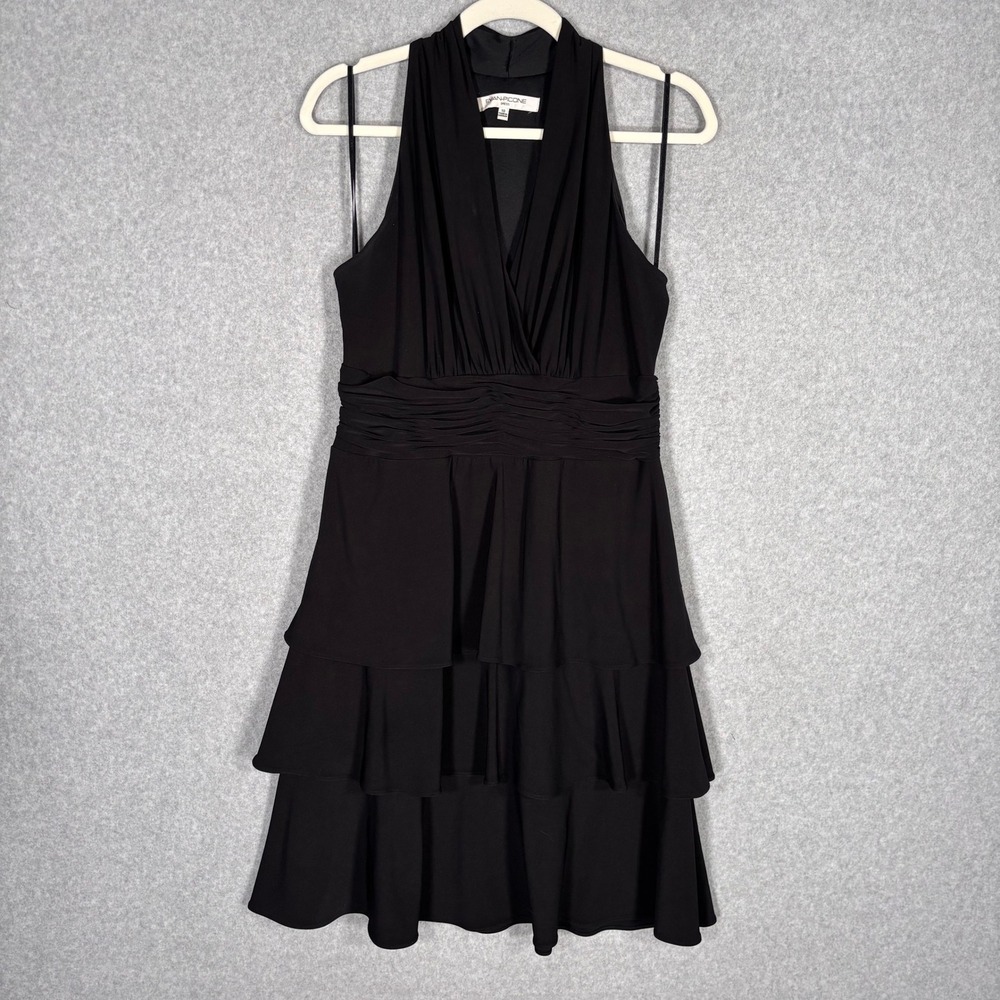 Vintage 90s Y2K Tiered Halter Dress 10 Ruffles Coquette Whimsigoth Fairy Grunge
